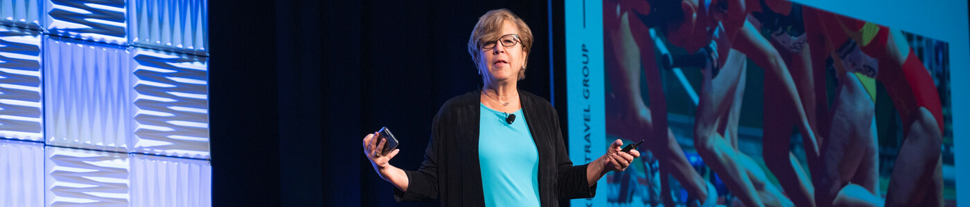 Woman speaking at an event