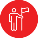 Person holding a flag icon