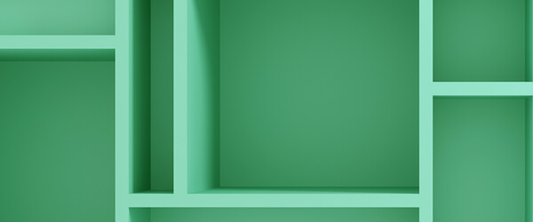 Green bookcase